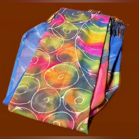 Gorgeous Vibrant and Colorful Jamaican Scarf, OS - Picture 2 of 15